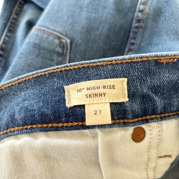 Madewell Womens 10" High Rise Skinny Jeans Sz 27 Button Fly Medium Wash Stretch - Picture 7 of 14